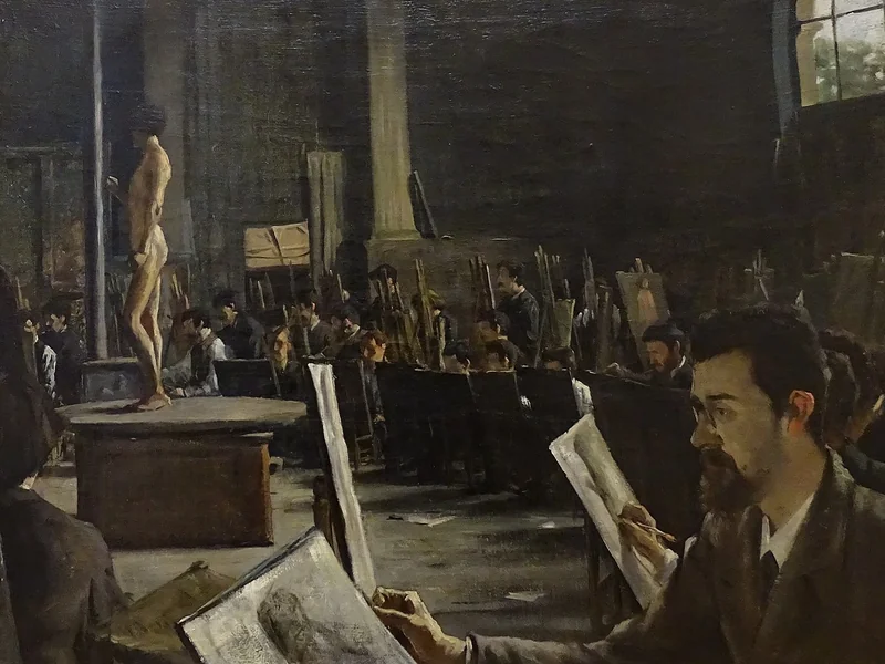1858-Jean-Célestin-Tancrède Bastet - L'atelier de Cabanel all'école des Beaux-Arts, 1883